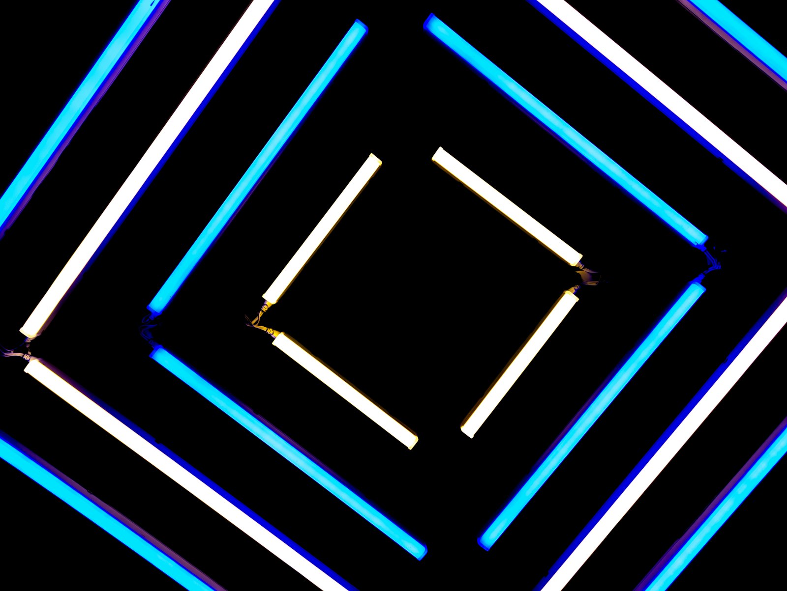 Blue light in a dark room